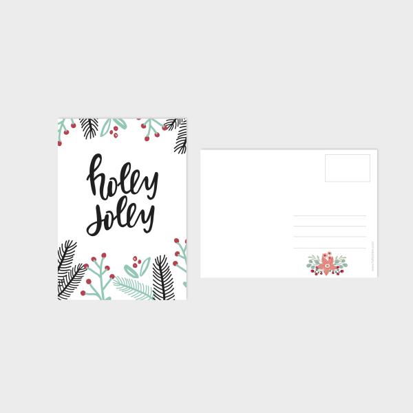 Weihnachtskarten-Bundle DIN A6 "Holly Jolly" | Grußkarten-Set | Postkarten